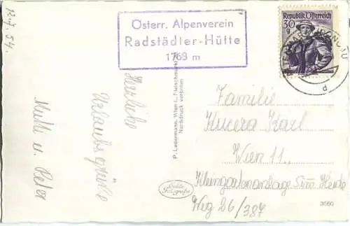 Radstädter Hütte am Rossbrand - Dachstein - Verlag P. Ledermann Wien