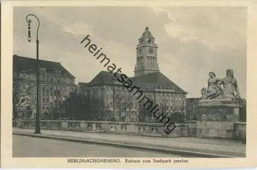 Berlin - Schöneberg - Rathaus vom Stadtpark aus gesehen - Verlag J. Goldiner Berlin 30er Jahre