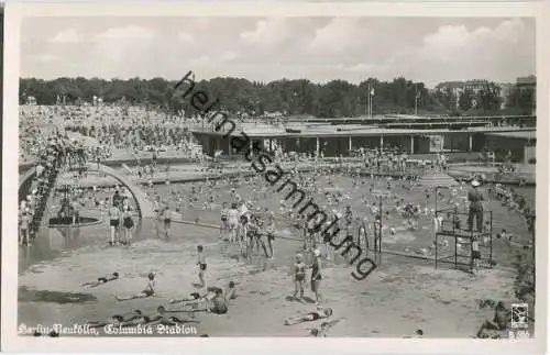 Berlin-Neukölln - Columbia Stadion - Schwimmbad - Foto-Ansichtskarte - Verlag Klinke & Co. Berlin