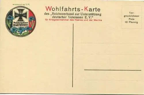 Wohlfahrts-Karte zur Unterstützung deutscher Veteranen E. V. - Kaiser Franz-Joseph - signiert Rud. Krönung