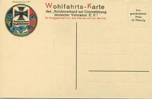 Wohlfahrts-Karte zur Unterstützung deutscher Veteranen E. V. - Kronprinz Wilhelm -signiert Rud. Krönung