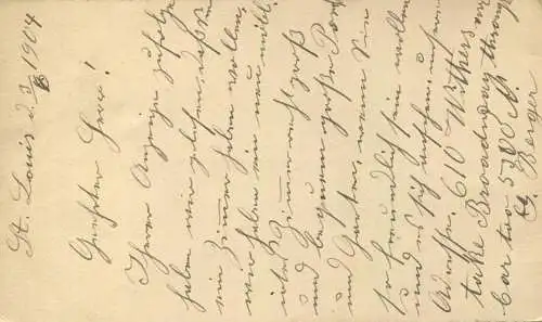 USA - Postkarte mit rotem Zusatzstempel/red stamp GENERAL DELIVERY - Ganzsache gel. 1904