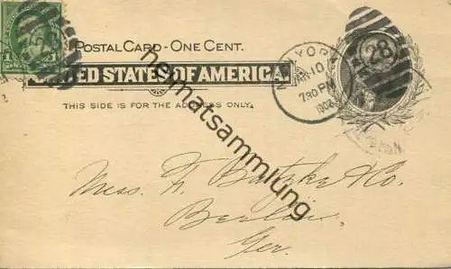 USA - Postkarte mit Zudruck 1902 - Mineralized Rubber Co. - Unterschrift - Ganzsache gel. 1902