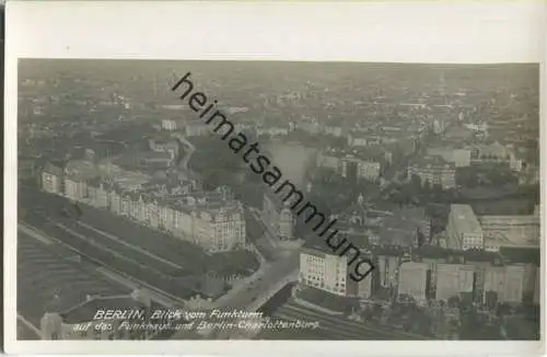 Berlin - Blick vom Funkturm - Foto-Ansichtskarte 20er Jahre