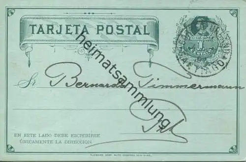 Chile - Postkarte mit Zudruck Deutscher Schützenverein - Ganzsache 1897  gel. 1897