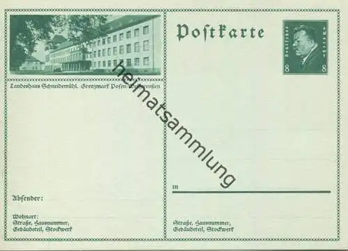 Schneidemühl - Bildpostkarte 1930 - Ganzsache