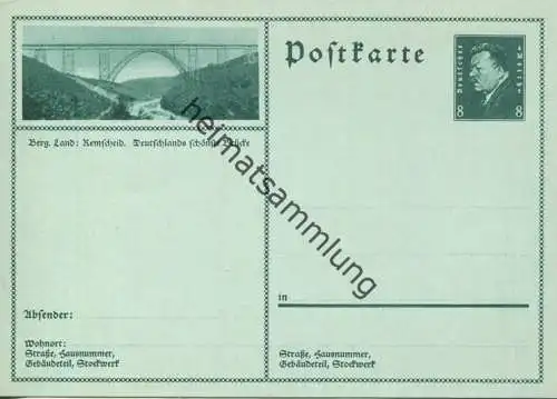 Bergisches Land - Remscheid - Bildpostkarte 1930 - Ganzsache