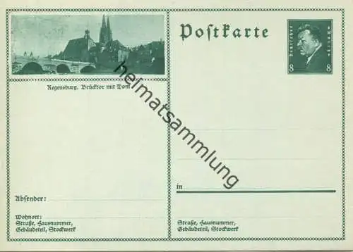 Regensburg - Bildpostkarte 1930 - Ganzsache