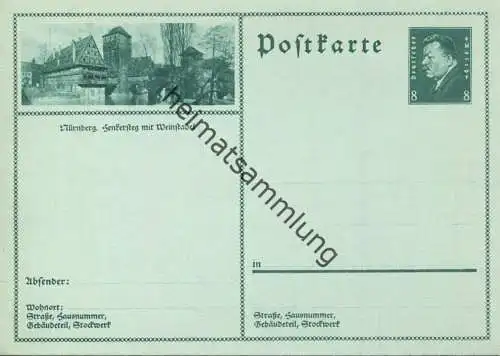 Nürnberg - Bildpostkarte 1930 - Ganzsache