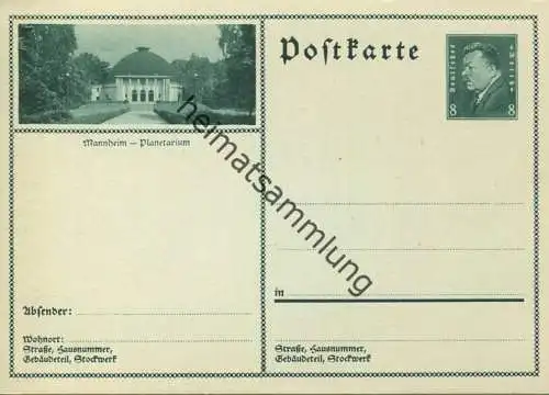 Mannheim - Bildpostkarte 1930 - Ganzsache