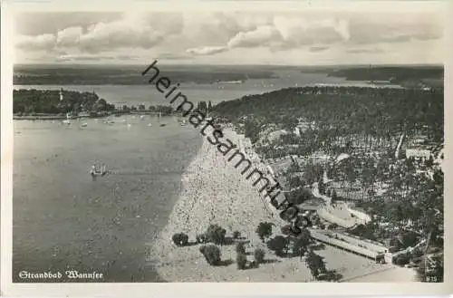 Berlin - Wannsee - Strandbad - Fliegerfoto aus etwa 120m Höhe - Foto-Ansichtskarte 30er Jahre