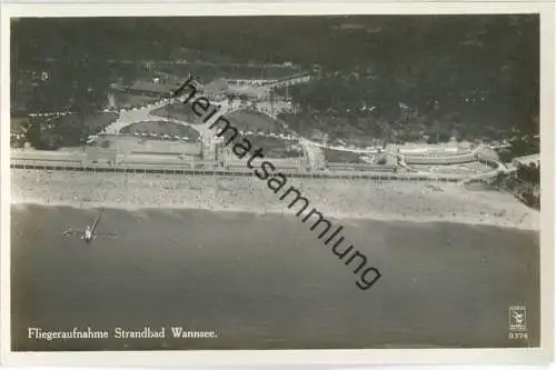 Berlin - Strandbad Wannsee - Fliegeraufnahme - Verlag Klinke & Co. Berlin - Foto-Ansichtskarte30er Jahre