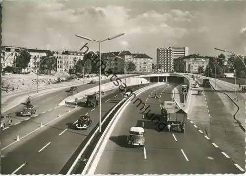Berlin - Halensee - Stadtautobahn - Foto-Ansichtskarte Grossformat 50er Jahre - Verlag Hans Andres