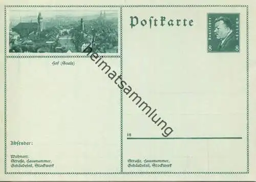 Hof - Bildpostkarte 1930 - Ganzsache