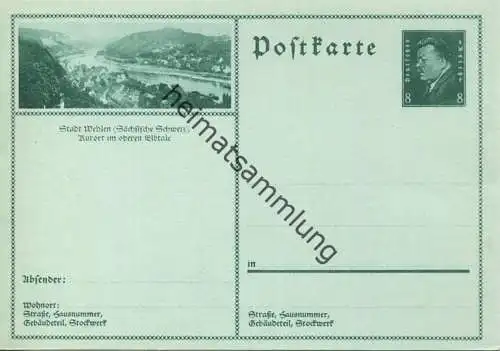 Stadt Wehlen - Bildpostkarte 1930 - Ganzsache