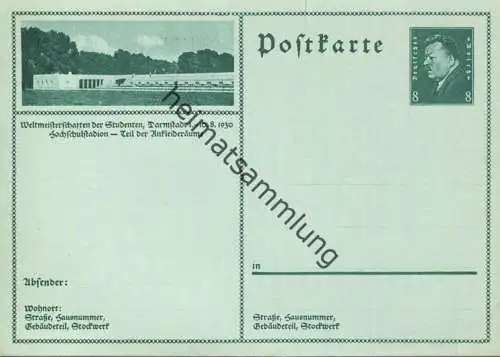 Darmstadt - Bildpostkarte 1930 - Ganzsache