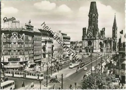 Berlin - Kurfürstendamm - Straßenbahn - Foto-Ansichtskarte Grossformat 50er Jahre - Verlag Klinke & Co. Berlin
