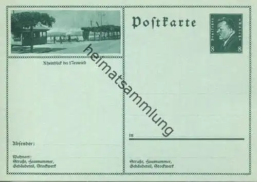 Rheinblick bei Neuwied - Bildpostkarte 1930 - Ganzsache