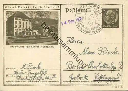 Oberschlema - Bildpostkarte 1935 - Ganzsache gel. 1933