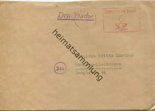 Hamburg - Umschlag mit Freistempel - Inhalt schwedisch - Absender Svenska Skol Hamburg 11 gel. 1947