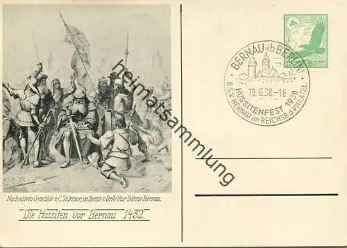 Bernau - Die Hussiten vor Bernau 1432 - Privatganzsache DR PP 142 E3 - Sonderstempel