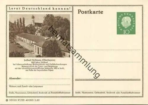 Bad Heilbrunn - Bildpostkarte 1960 - Ganzsache