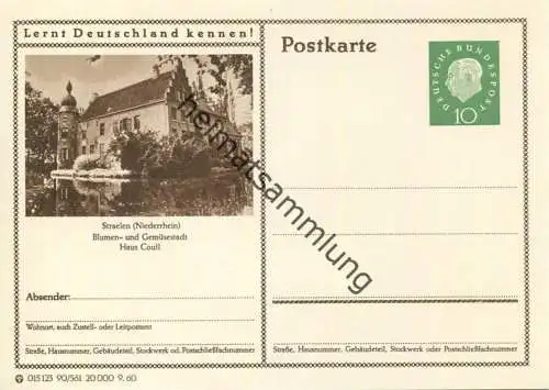 Straelen - Haus Coull - Bildpostkarte 1960 - Ganzsache