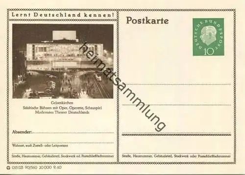 Gelsenkirchen - Städtische Bühnen - Bildpostkarte 1960 - Ganzsache