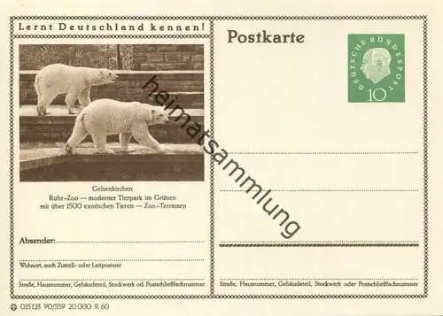 Gelsenkirchen - Ruhr-Zoo - Bildpostkarte 1960 - Ganzsache