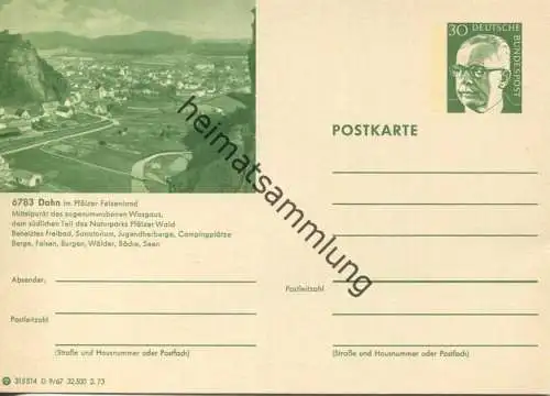 Dahn - Bildpostkarte 1972 - Ganzsache