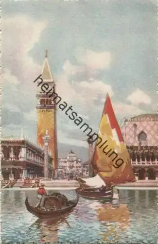 Venezia - Piazetta S. Marco dalla Laguna - Verlag A. Srocchi Milano Venezia - Künstlerkarte