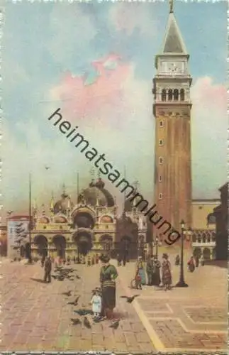 Venezia - Chiesa di S. Marco e Campanile - Verlag A. Srocchi Milano Venezia - Künstlerkarte