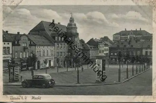 Treuen - Markt - Auto - Litfasssäule - Verlag Kurt Weigel Lengenfeld