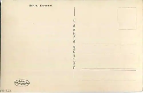 Berlin - Ehrenmall - Foto-Ansichtskarte 30er Jahre - Verlag Rud. Pracht Berlin