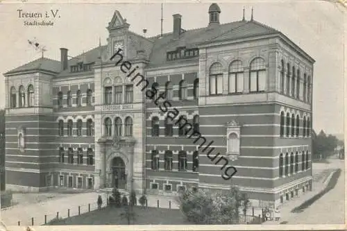 Treuen - Stadtschule - Verlag Graphische Kunstanstalt Löffler & Co Greiz