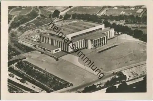 Berlin - Deutschlandhalle - Hansa Luftbild Berlin 30er Jahre - Foto-Ansichtskarte