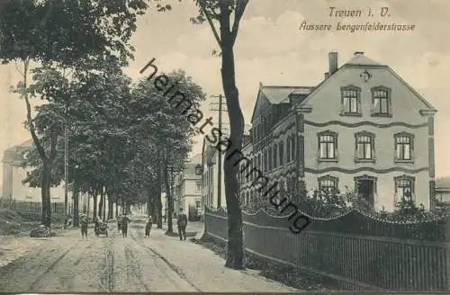 Treuen - äussere Lengenfelderstrasse - Verlag Hofkunstanstalt Löffler & Co Greiz
