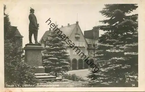 Treuen - Stadthaus - Bismarckdenkmal - Verlag Trinks & Co Leipzig