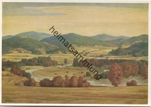 Herbstliche Flusslandschaft - Künstler-Hilfswerk 1937 - Karl Flügel Ulrichsberg - 21/IV - Verlag Wilhelm und Bertha von