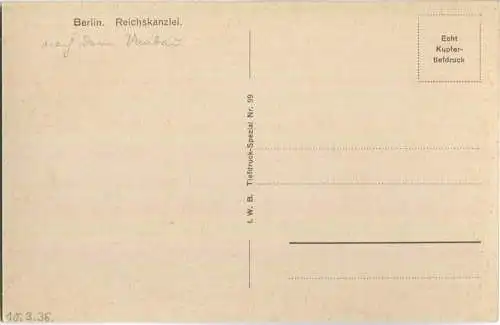 Berlin - Reichskanzlei 1936 - nach dem Umbau