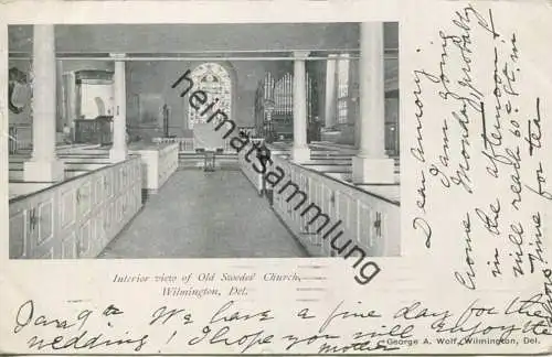 Delaware - Wilmington - Interior view of old Swedes Church - Organ - Orgel - Publisher George A. Wolf Wilmington