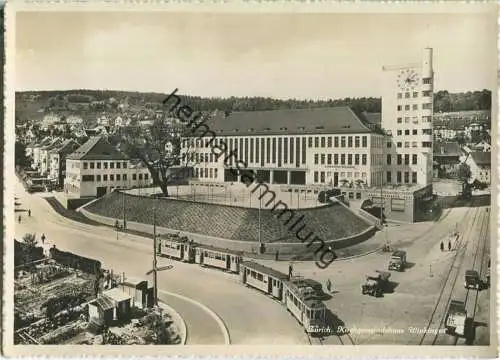 Zürich 40er Jahre - Kirchgemeindehaus Wipkingen - Strassenbahn - Edition Photoglob-Wehrli & Vouga Zürich - Foto-AK