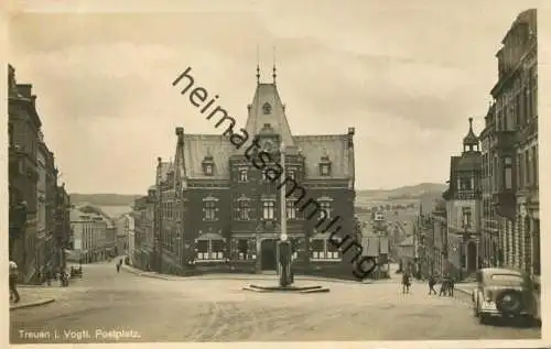 Treuen - Postplatz - Foto-AK - Verlag Löffler & Co Greiz