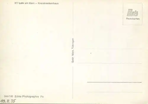 Lohr am Main - Kreiskrankenhaus - Foto-AK Grossformat - Verlag Gebr. Metz Tübingen