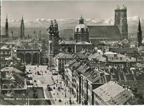 München - Blick von der Ludwigskirche - Foto-Ansichtskarte Grossformat - Verlag A. Lengauer München