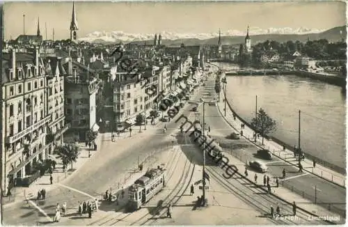 Zürich - Limmatquai - Strassenbahn - Foto-Ansichtskarte - Verlag Photoglob Wehrli Zürich