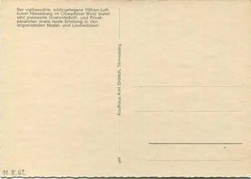 Tännesberg - AK-Grossformat 60er Jahre - Verlag Kaufhaus Karl Grötsch Tännesberg