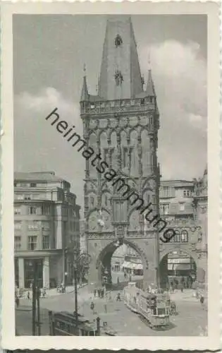 Prag - Pulverturm - Strassenbahn - Foto-Ansichtskarte