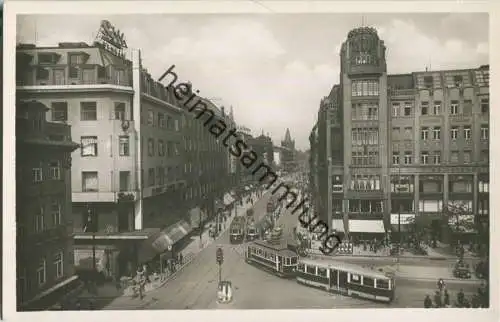 Prag - Am Graben - Strassenbahn - Foto-Ansichtskarte