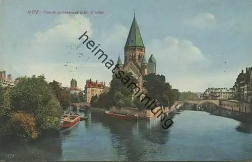 Metz - Neue protestantische Kirche - Verlag Adalbert Selling Metz - Feldpost gel. 1941